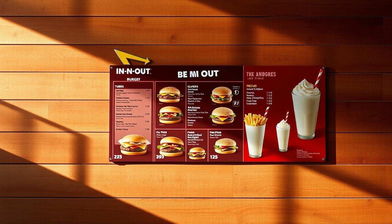 in n out burger menu