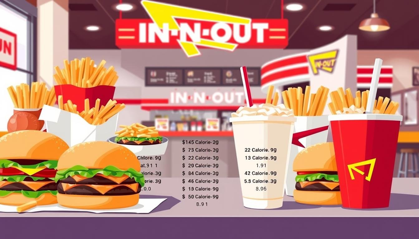 in n out menu calories